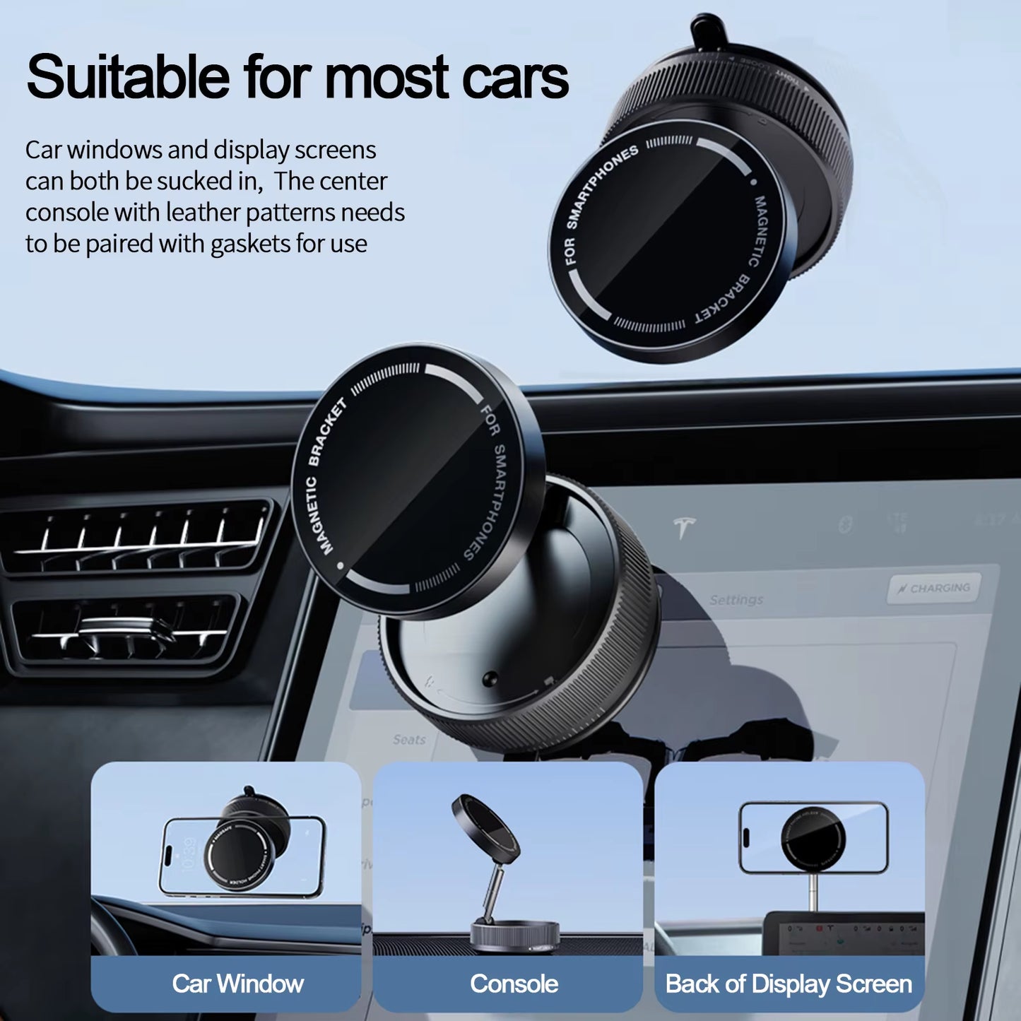 2025 New Vacuum Magnetic Suction Phone Holder Mount Foldable Retractable Double-Sided Magnetic Phone Holder for All Phones